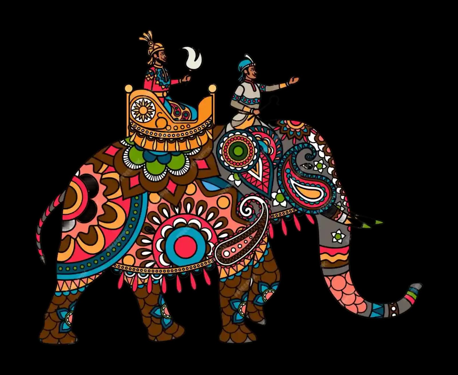 King Maharajah riding elephant