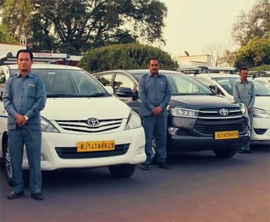 Safe driver with tourist in Rajasthan
