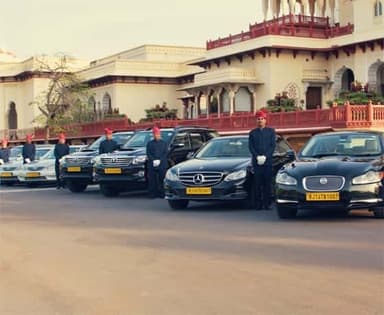 Comfortable car interior for Rajasthan tour